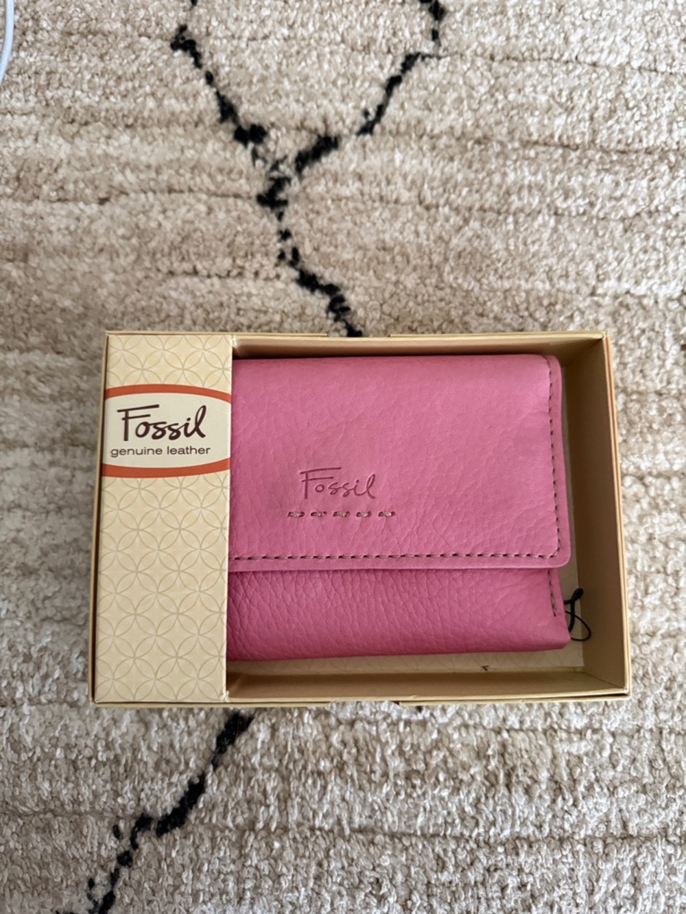 Fossil Pink Genuine Leather Compact Wallet